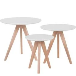 Beliani Ronde Tafel VEGAS - Wit Mdf