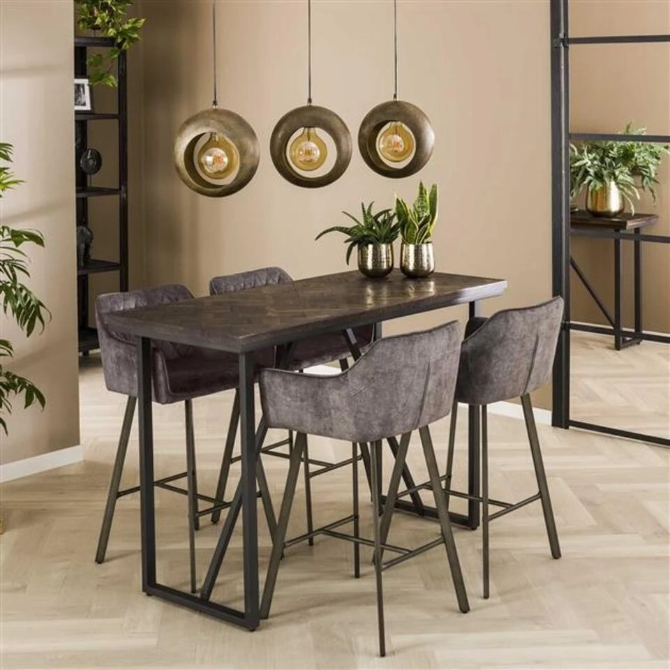 Bartafel Cleo Teakhout 140x60 Cm - 60x140x92 Cm - Teakhout - Bruin 4 Bartafel Cleo Teakhout 140x60 Cm - 60x140x92 Cm - Teakhout - Bruin - Afbeelding 2