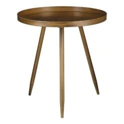 Mica Decorations Flores Bijzettafel - H42 X Ø40 Cm - Metaal - Brons