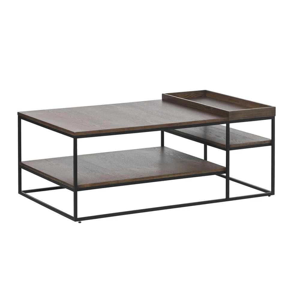 Giga Meubel Salontafel Donkerbruin - 120x70x45cm - Eikenhout - Bureau Rivoli 4 Giga Meubel Salontafel Donkerbruin - 120x70x45cm - Eikenhout - Bureau Rivoli - Afbeelding 2