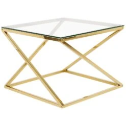 Beliani Salontafel BEVERLY - Goud Glas