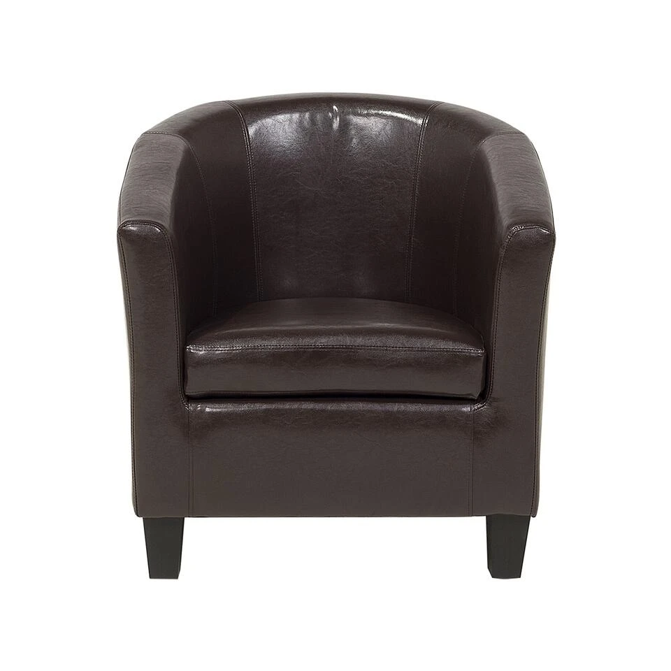 Beliani Fauteuil BORWICK - Bruin Kunstleer 6 Beliani Fauteuil BORWICK - Bruin Kunstleer - Afbeelding 4